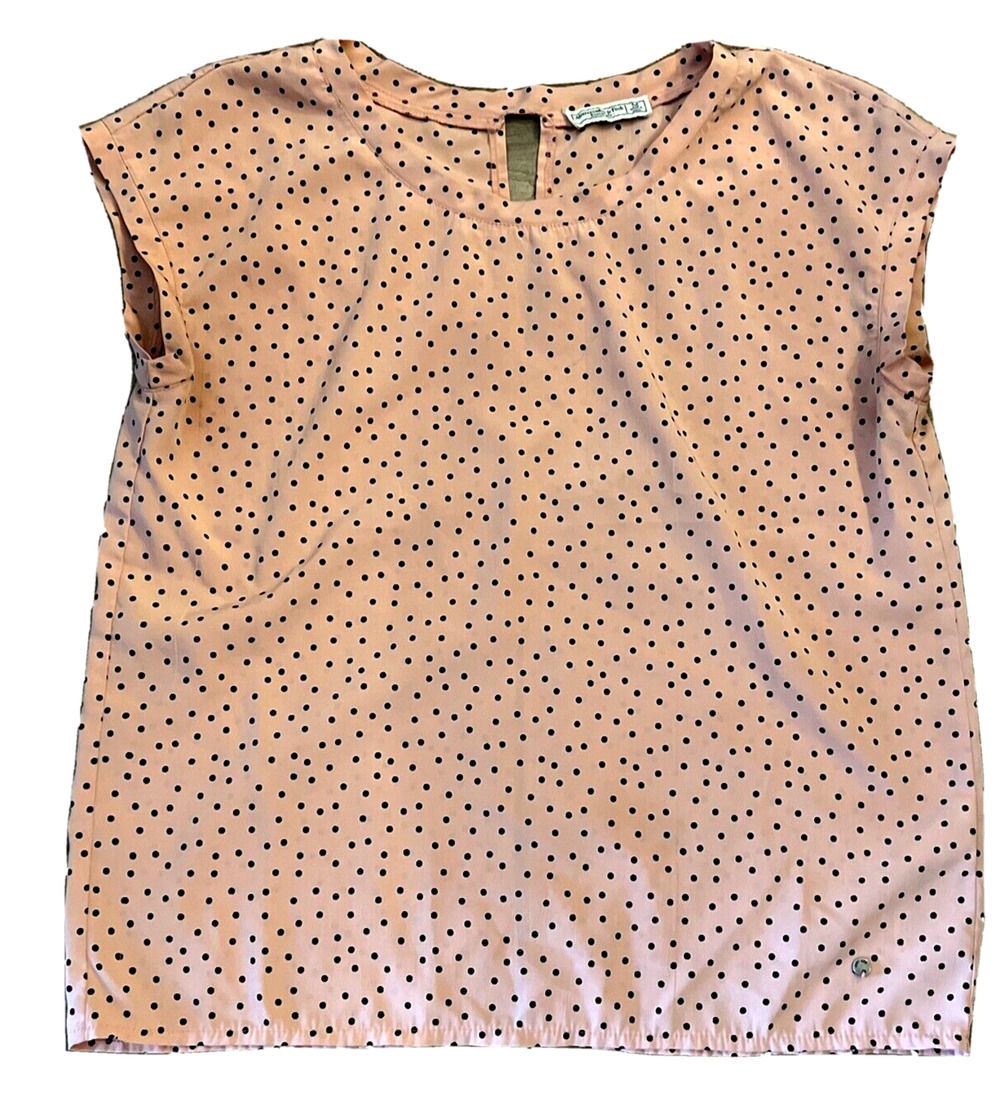 Women's Abercrombie & Fitch Top Short Sleeve Polka Dot Feminine Casual Medium